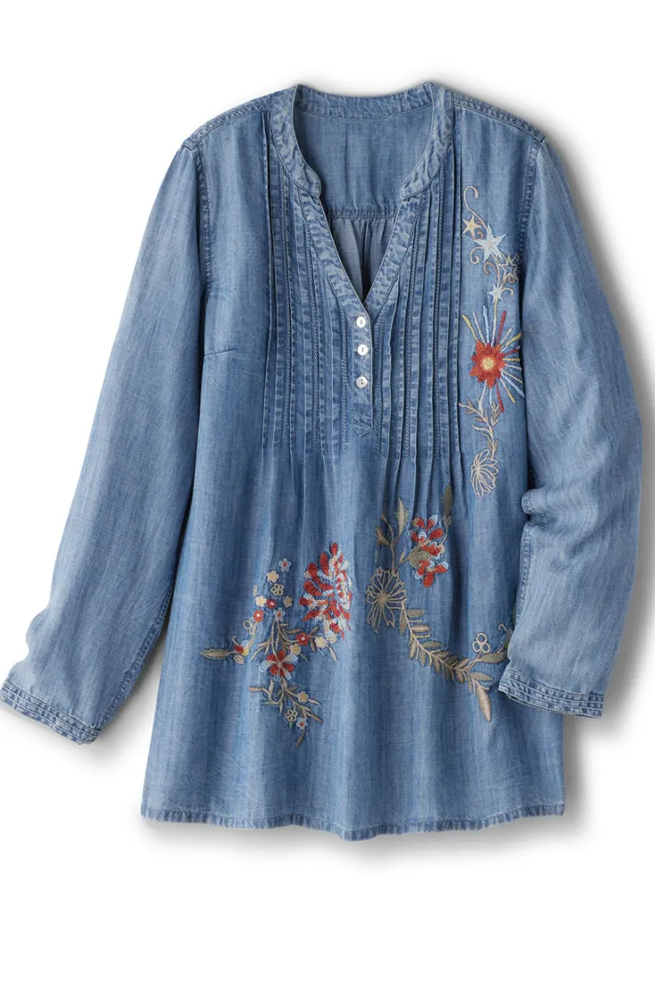 maddie_tencel_tunic_1.webp Hot Soft Surroundings Maddie Tencel™ Tunic MediumBlueWash
