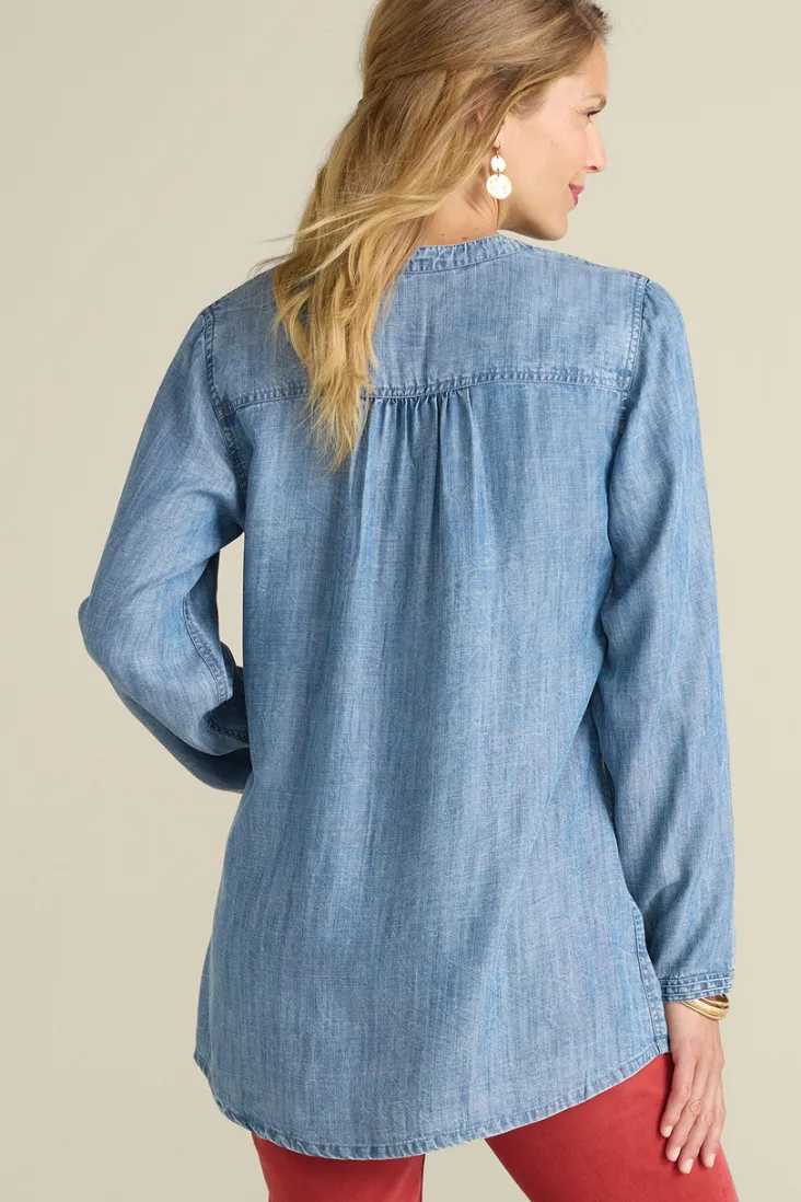 maddie_tencel_tunic_3.webp Hot Soft Surroundings Maddie Tencel™ Tunic MediumBlueWash