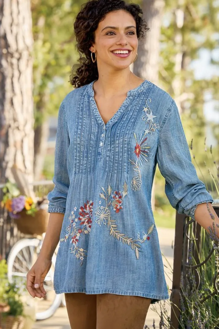 maddie_tencel_tunic_4.webp Hot Soft Surroundings Maddie Tencel™ Tunic MediumBlueWash