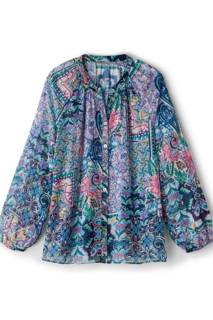 Store Soft Surroundings Maisie Long Sleeve Top SafiTapestry