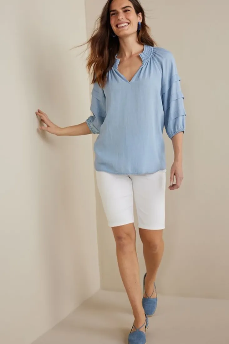 marisol_tencel_top_2.webp Discount Soft Surroundings Marisol Tencel™ Top LightChambray