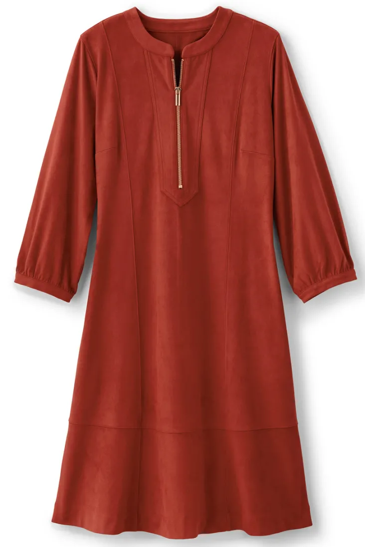Best Sale Soft Surroundings Martine Faux Suede Dress BossaNova