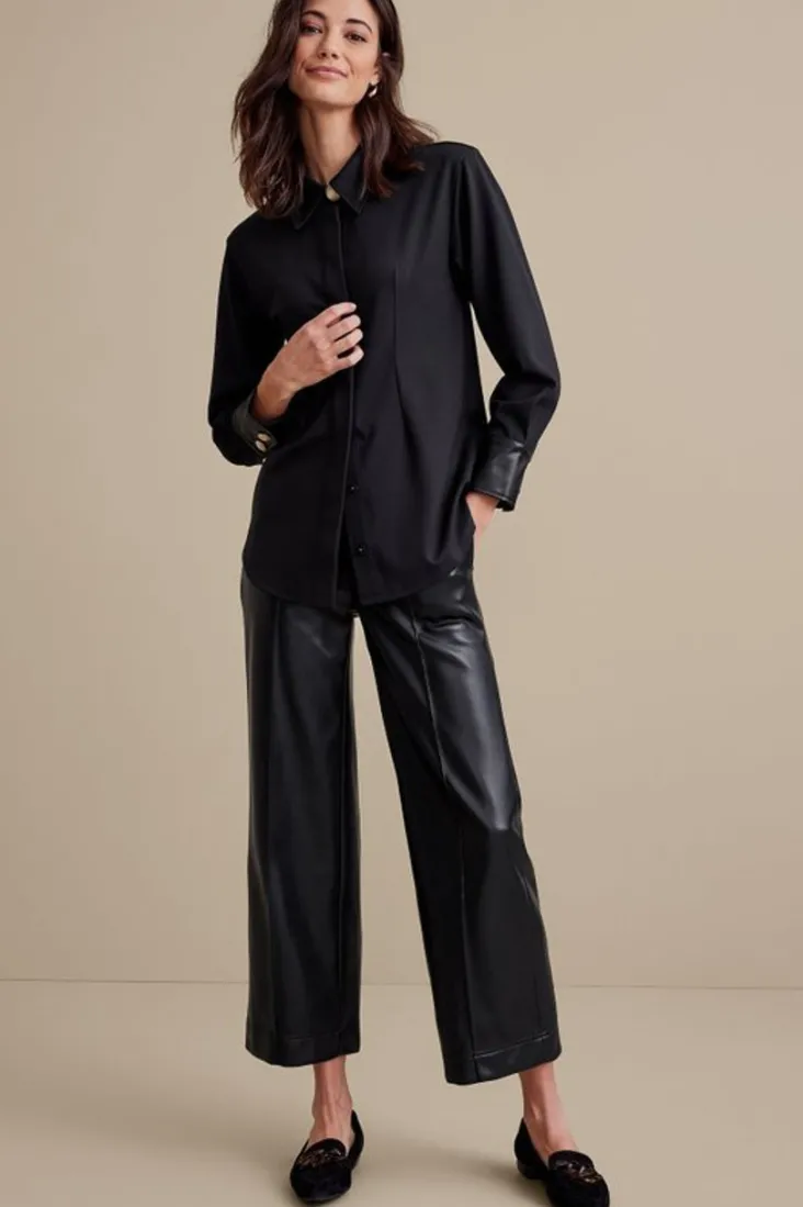 mattea_faux_leather_cuff_tunic_2.webp Store Soft Surroundings Mattea Faux Leather Cuff Tunic Black