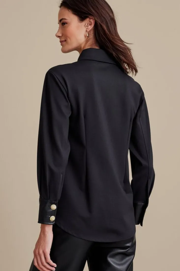 mattea_faux_leather_cuff_tunic_3.webp Store Soft Surroundings Mattea Faux Leather Cuff Tunic Black