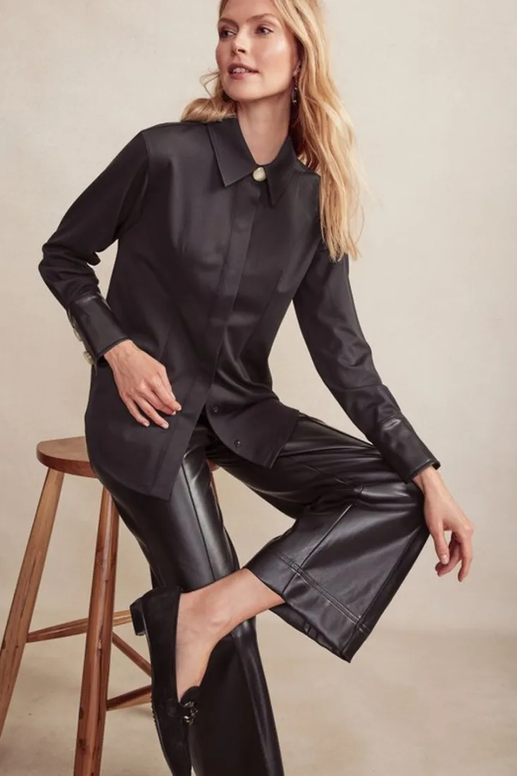 mattea_faux_leather_cuff_tunic_4.webp Store Soft Surroundings Mattea Faux Leather Cuff Tunic Black