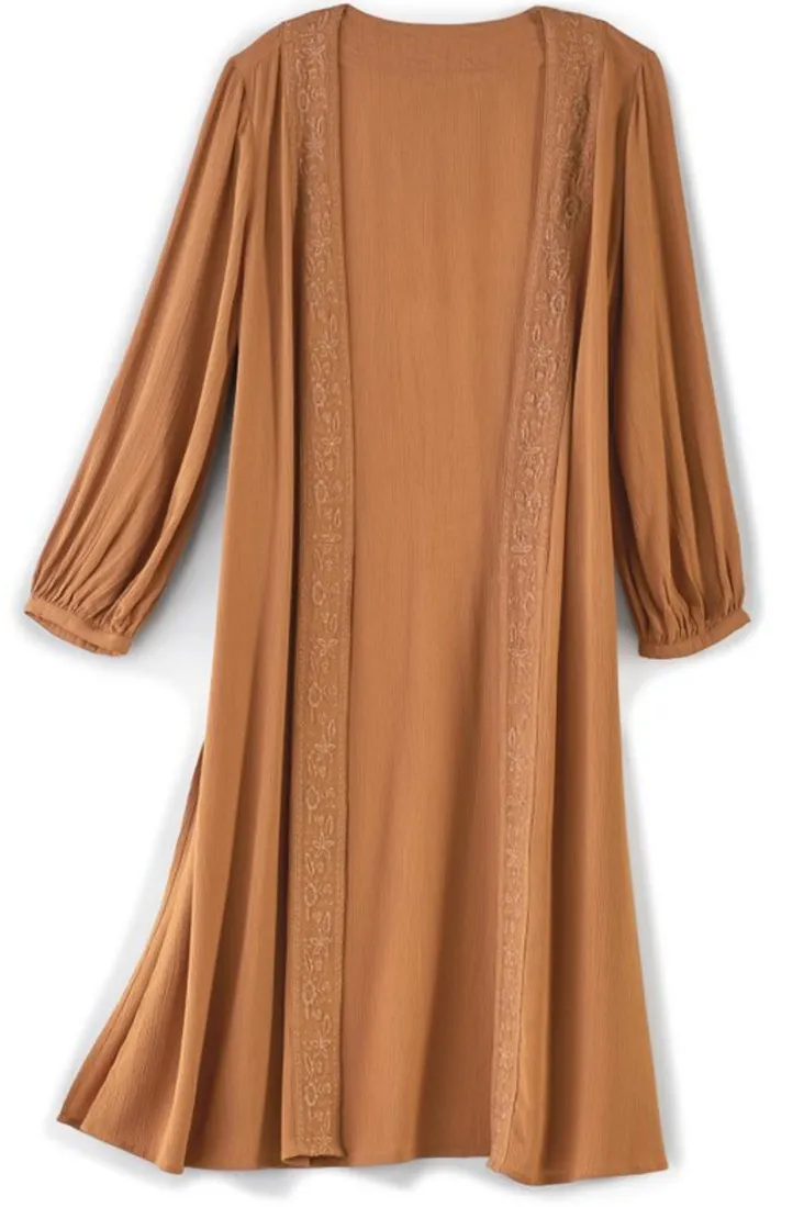 megara_gauze_topper_1.webp Sale Soft Surroundings Megara Gauze Topper BrownSugar