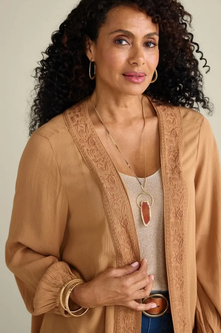 megara_gauze_topper_3.webp Sale Soft Surroundings Megara Gauze Topper BrownSugar