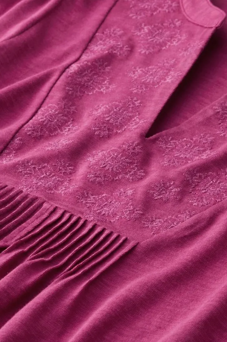 mikaela_embroidered__sleeve_tunic_6.webp Best Sale Soft Surroundings Mikaela Embroidered 3/4 Sleeve Tunic RaspberryRadiance