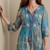 Outlet Soft Surroundings Mirapani Tunic AyalettaBlue
