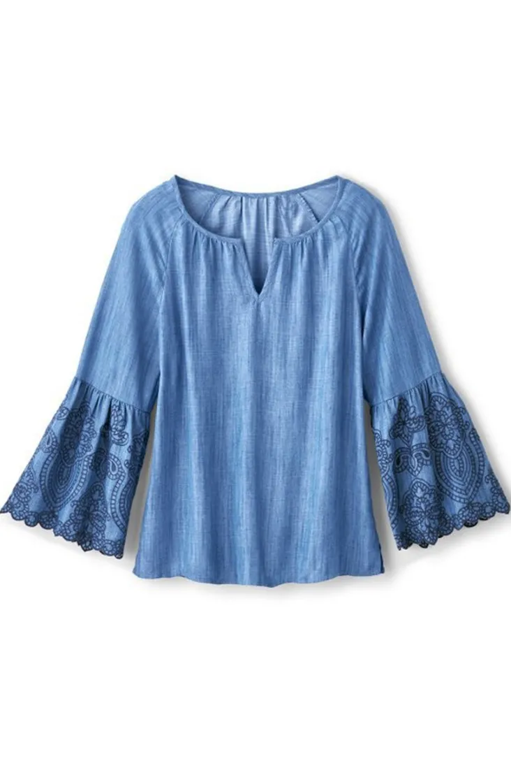 misty_tencel_shirt_1.webp Clearance Soft Surroundings Misty Tencel™ Shirt MediumWash