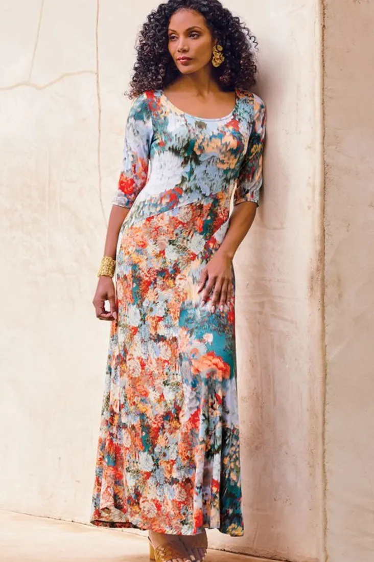 nanette_dress_5.webp Best Sale Soft Surroundings Nanette Dress MultiOrange