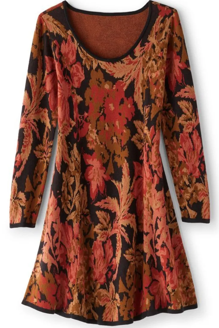 Store Soft Surroundings Nelia Jacquard Sweater Dress SavannahGarden