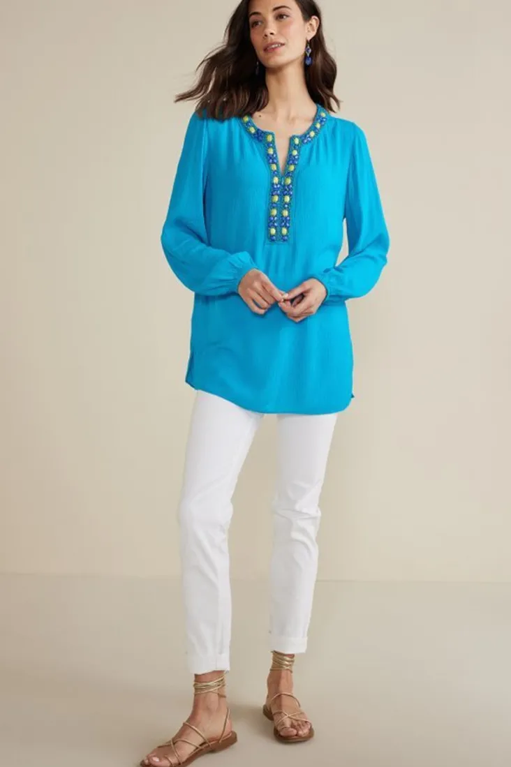nellie_gauze_tunic_2.webp Cheap Soft Surroundings Nellie Gauze Tunic BlueDanube