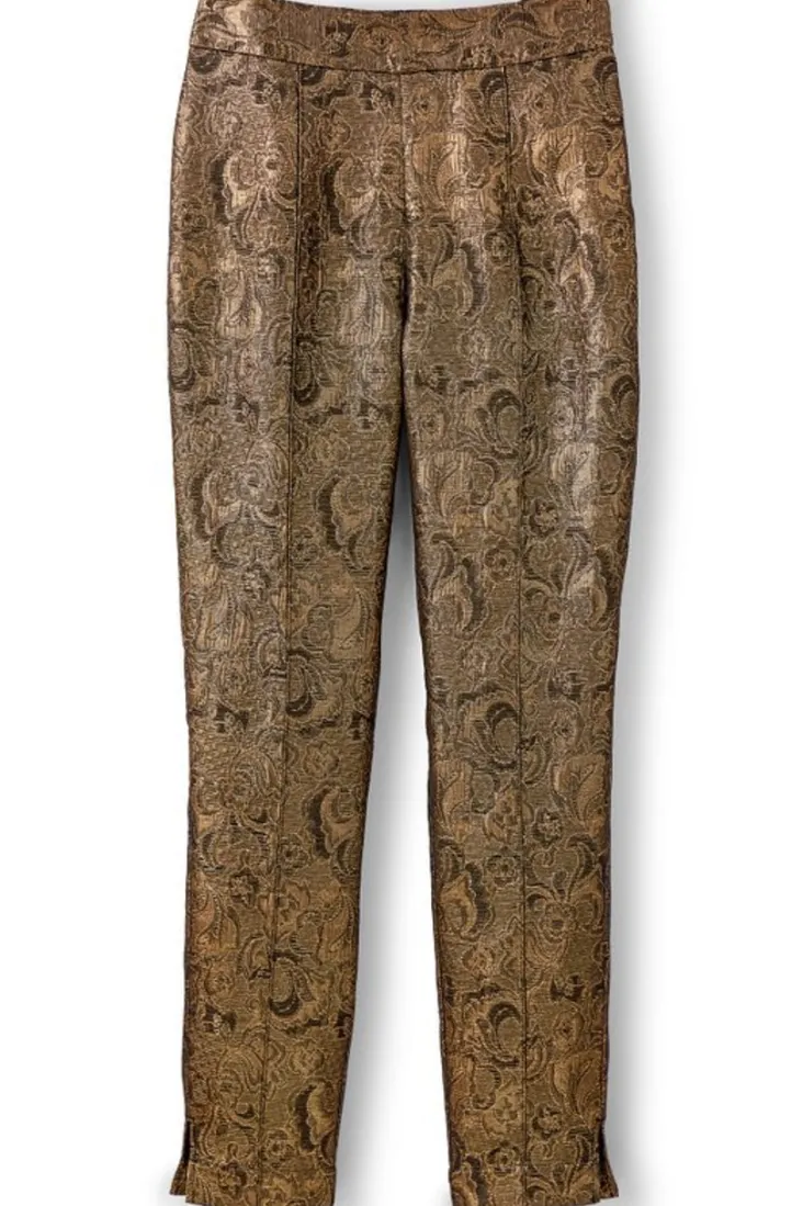 nevina_jacquard_trouser_1.webp Clearance Soft Surroundings Nevina Jacquard Trouser GoldFloral