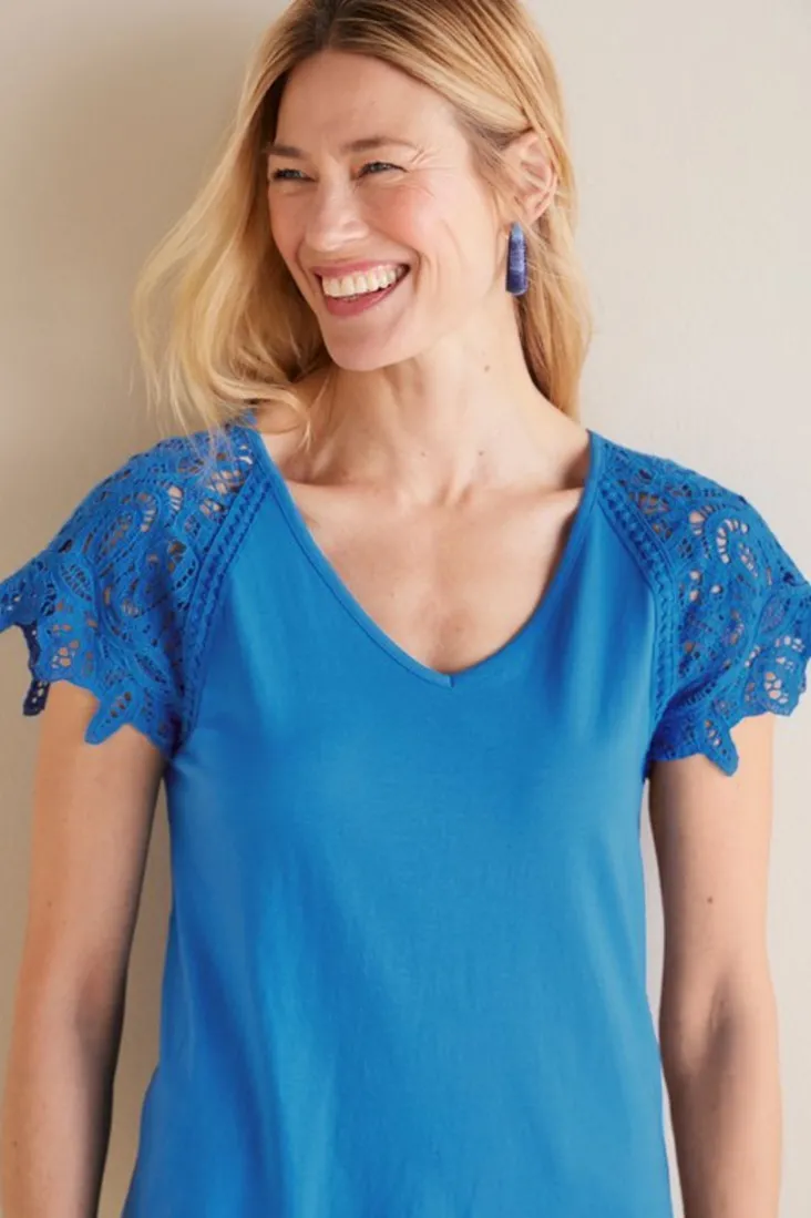 nikita_lace_sleeve_tee_5.webp Cheap Soft Surroundings Nikita Lace Sleeve Tee FrenchBlue