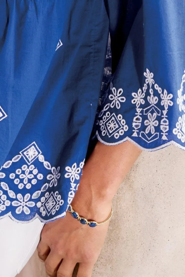 odeta_lapis_stone_cuff_1.webp Clearance Soft Surroundings Odeta Stone Cuff Lapis