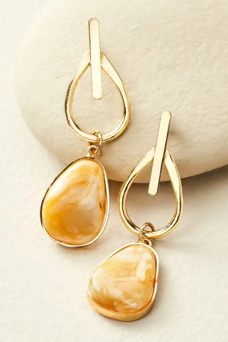 Best Sale Soft Surroundings Ora Drop Earrings Goldenrod