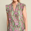 Cheap Soft Surroundings Paige Linen Blend Top TropicalDamaskMedallion
