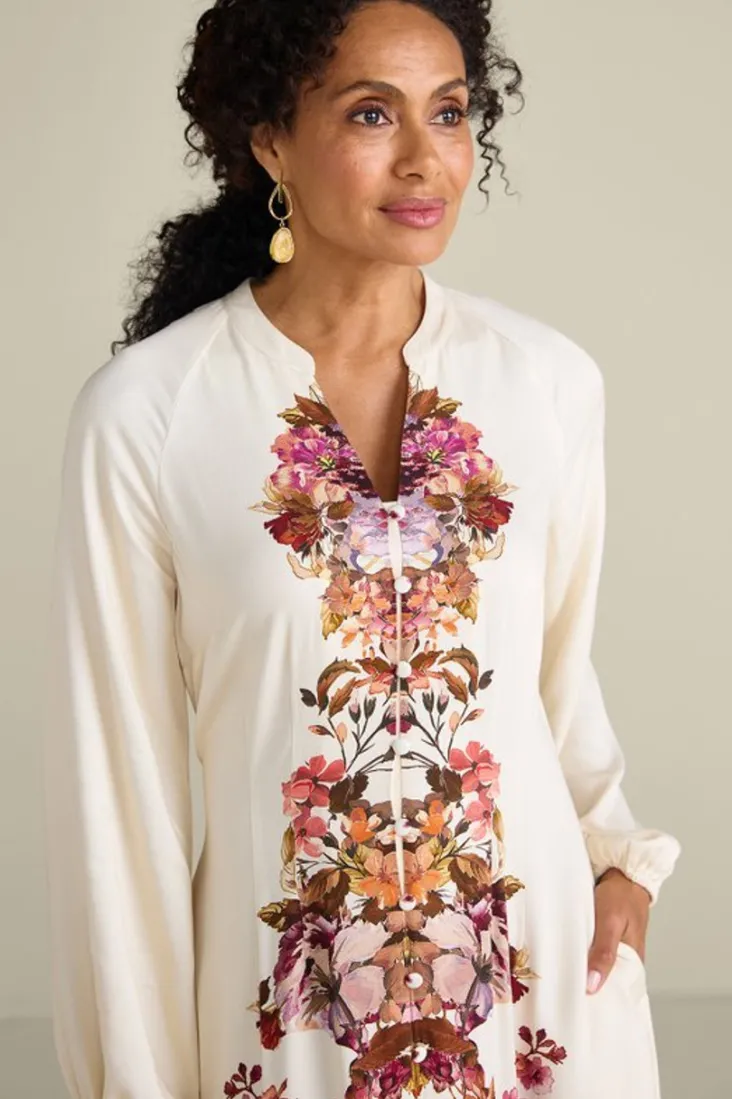 paulette_shirtdress_4.webp Clearance Soft Surroundings Paulette Shirtdress MultiFloral