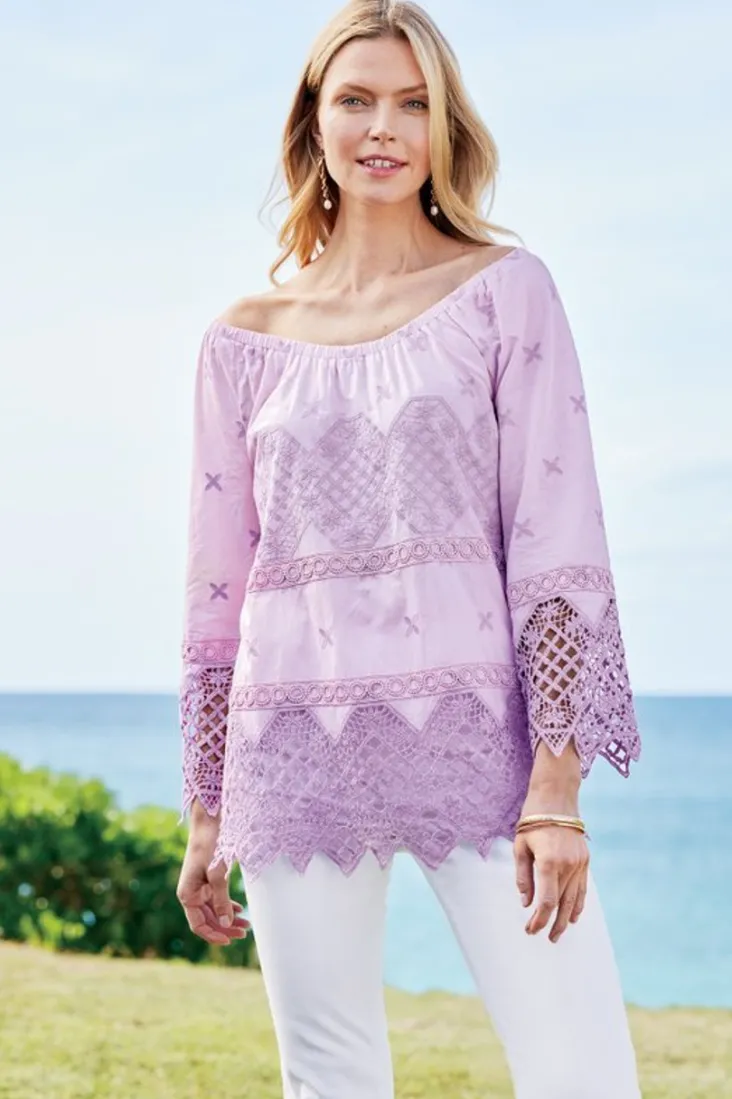 Cheap Soft Surroundings Pilar Off The Shoulder Top OrchidBloom