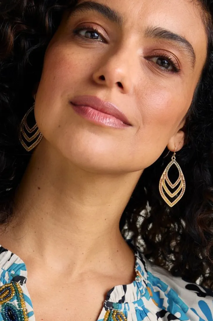 pluma_drop_earrings_2.webp Sale Soft Surroundings Pluma Drop Earrings Green/BrownMulti