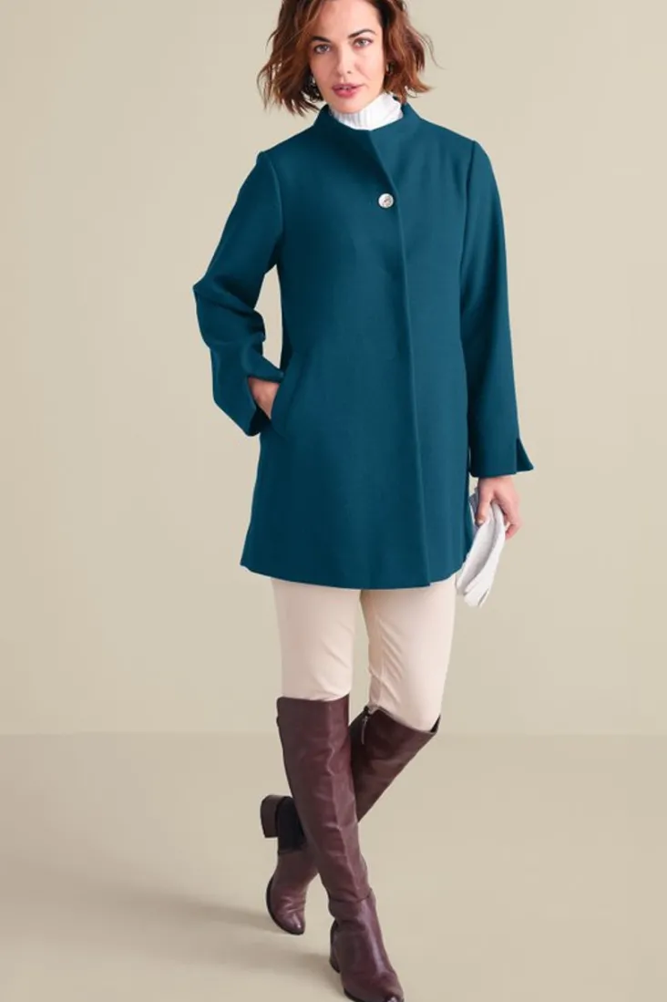 Hot Soft Surroundings Rachel Swing Coat SailorBlue