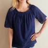 Cheap Soft Surroundings Rahma Eyelet Trimmed Tee Navy