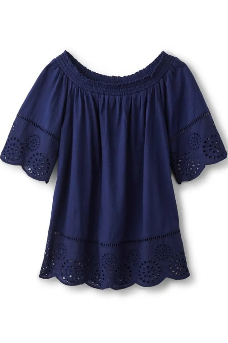 rahma_eyelet_trimmed_tee_1.webp Cheap Soft Surroundings Rahma Eyelet Trimmed Tee Navy