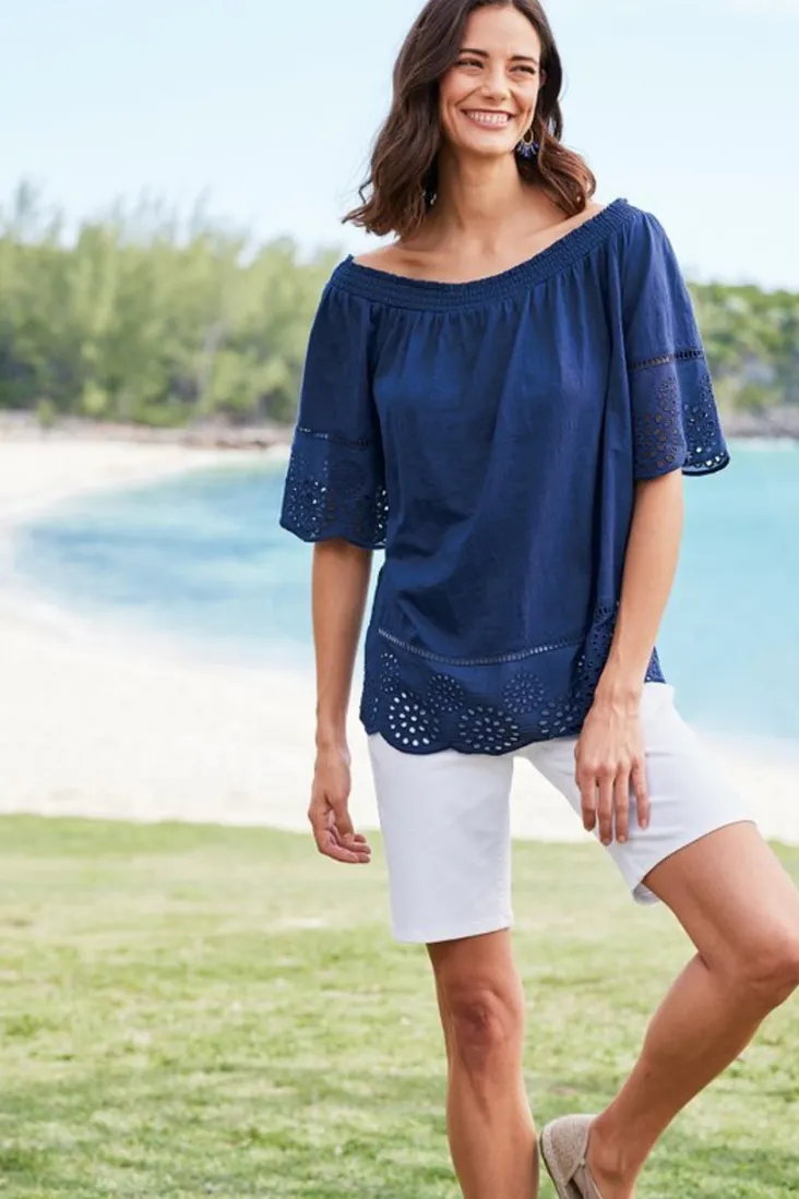 rahma_eyelet_trimmed_tee_5.webp Cheap Soft Surroundings Rahma Eyelet Trimmed Tee Navy