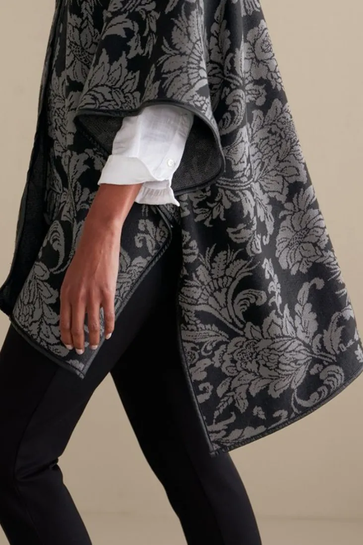 rian_jacquard_ruana_5.webp Clearance Soft Surroundings Rian Jacquard Ruana NeutralFloral