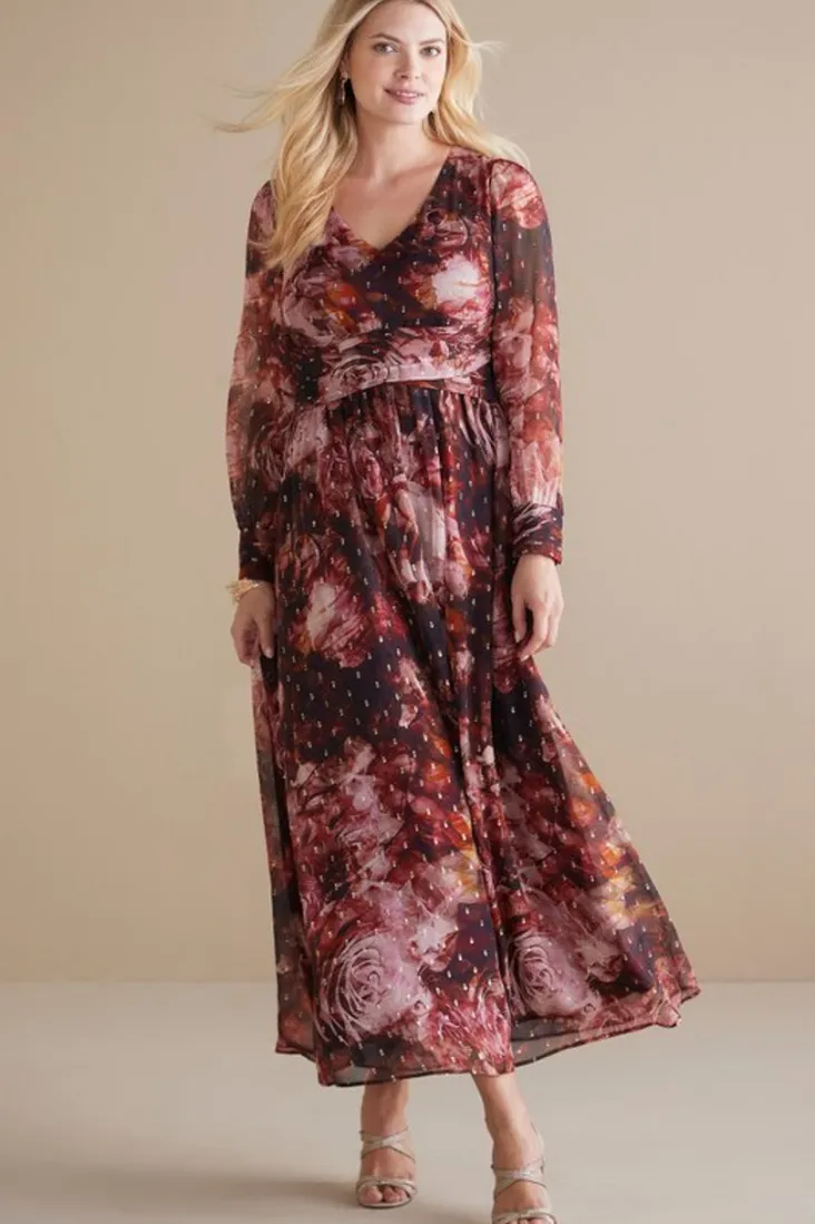Flash Sale Soft Surroundings Rina Silk Dress MultiFloral