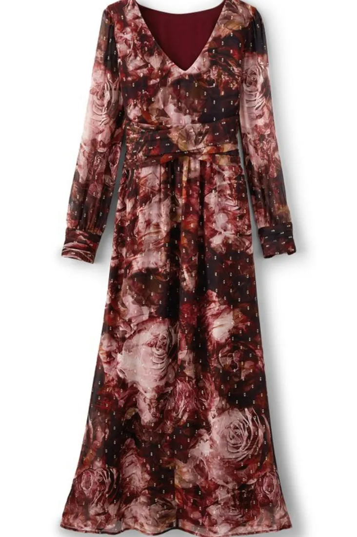 Flash Sale Soft Surroundings Rina Silk Dress MultiFloral