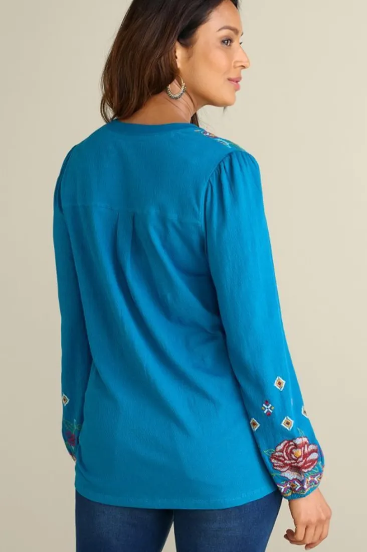 riva_embroidered_knit_gauze_top_3.webp Shop Soft Surroundings Riva Embroidered Knit Gauze Top BlueSapphire