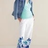 Online Soft Surroundings Ronna Linen Blend Wide Leg Pants WatercolorFloral