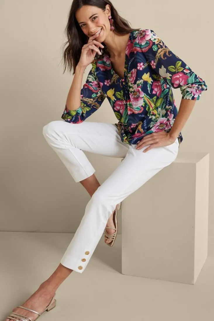 samantha_georgette_top_6.webp Best Sale Soft Surroundings Samantha Georgette Top NavyPaisley