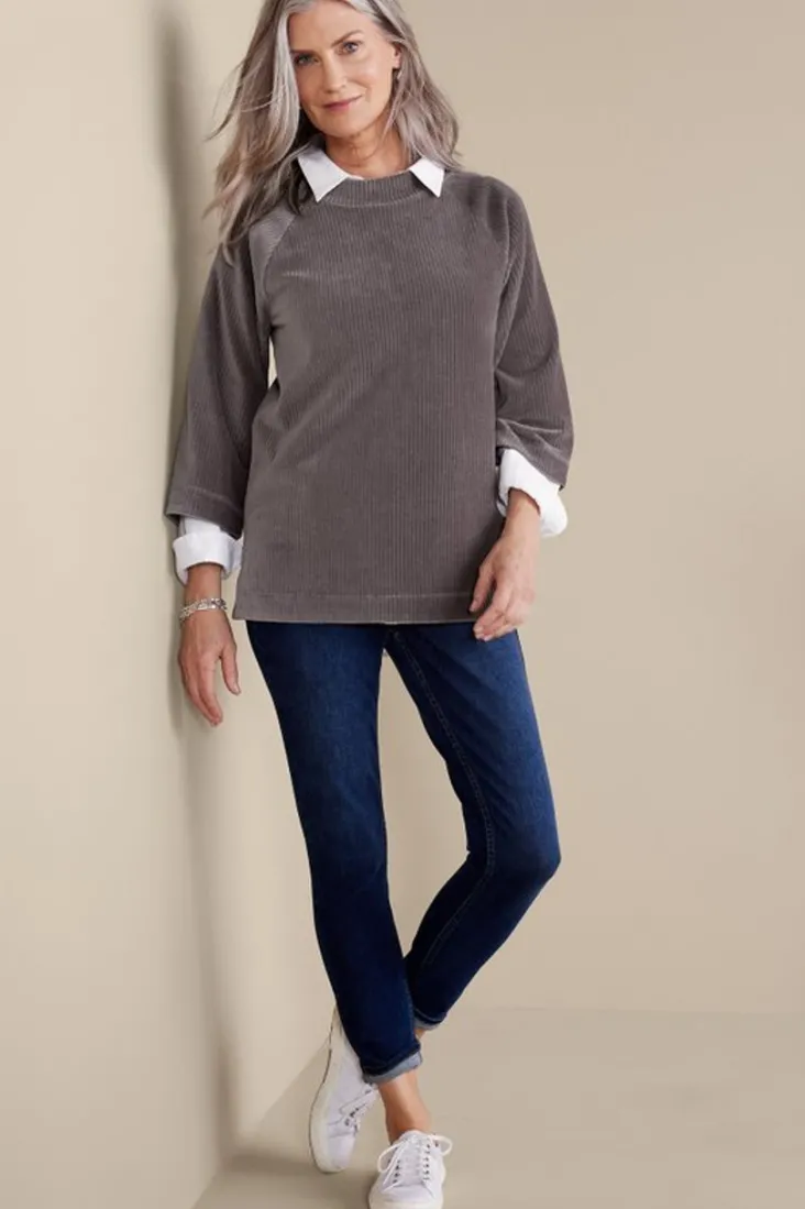 samina_corduroy_pullover_2.webp Best Soft Surroundings Samina Corduroy Pullover ShorelineGrey