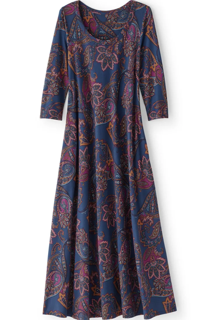 santiago__sleeve_dress_1.webp Outlet Soft Surroundings Santiago 3/4 Sleeve Dress