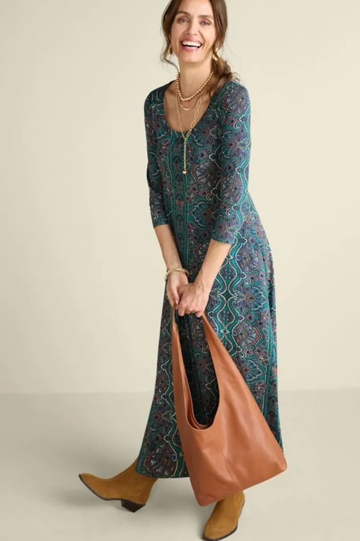 santiago__sleeve_dress_13.webp Outlet Soft Surroundings Santiago 3/4 Sleeve Dress