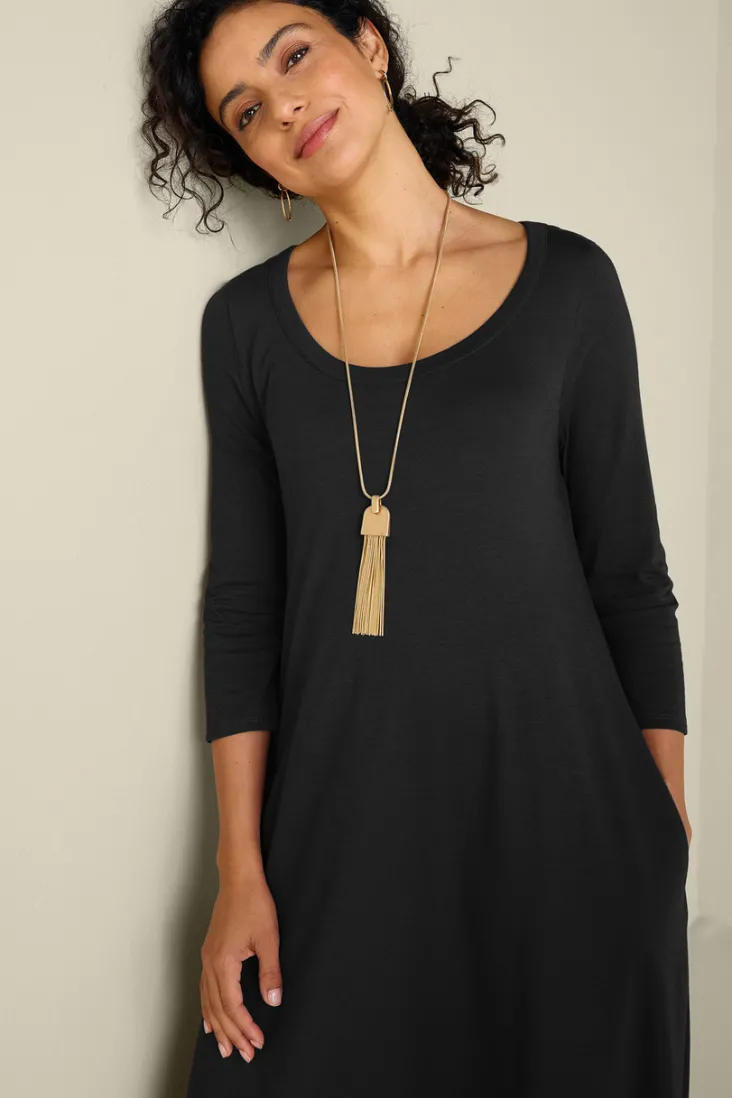 santiago__sleeve_dress_16.webp Outlet Soft Surroundings Santiago 3/4 Sleeve Dress