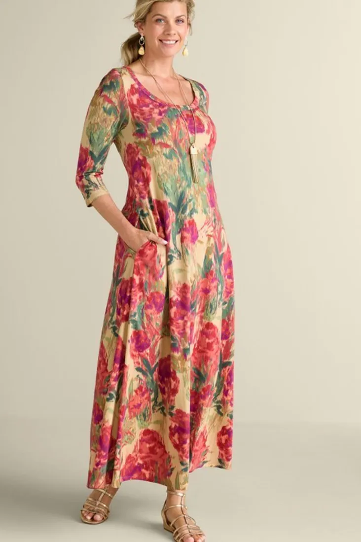 santiago__sleeve_dress_17.webp Outlet Soft Surroundings Santiago 3/4 Sleeve Dress