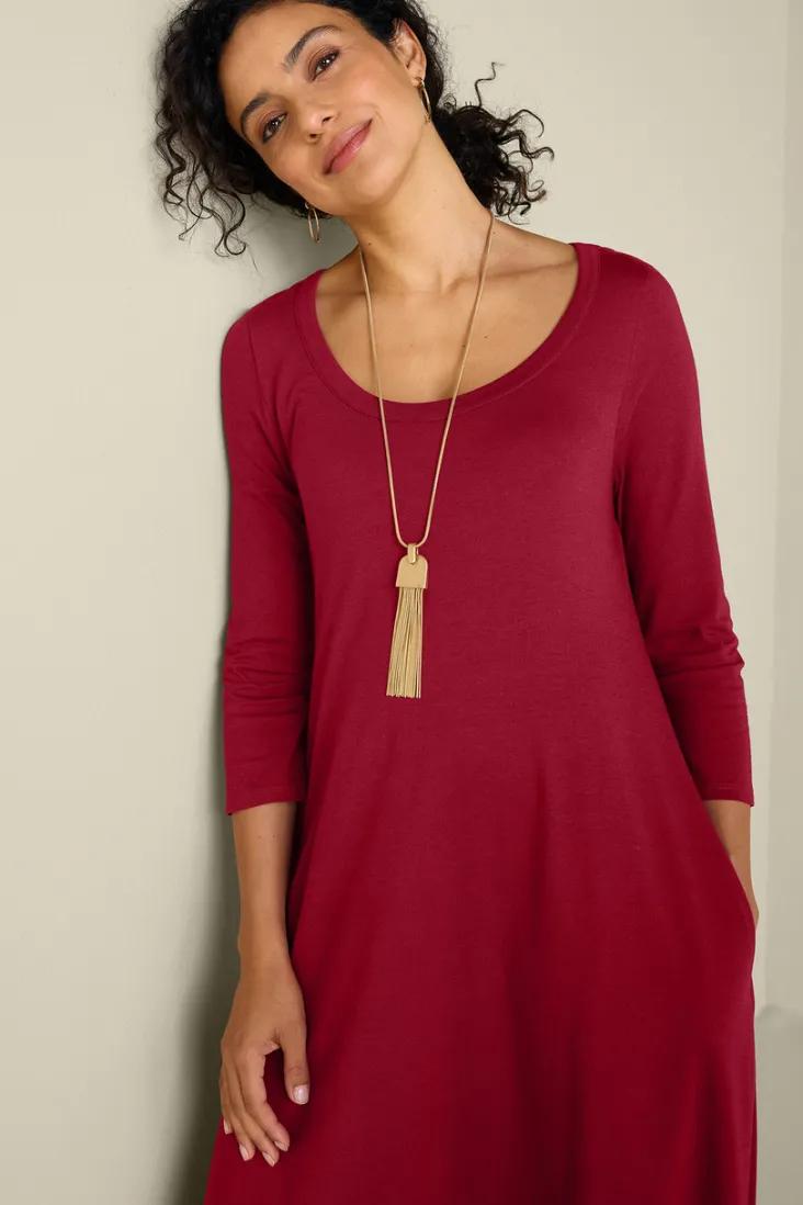 santiago__sleeve_dress_27.webp Outlet Soft Surroundings Santiago 3/4 Sleeve Dress