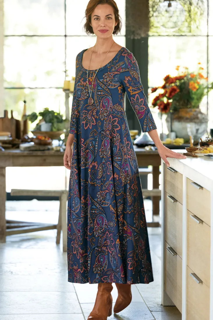 santiago__sleeve_dress_4.webp Outlet Soft Surroundings Santiago 3/4 Sleeve Dress