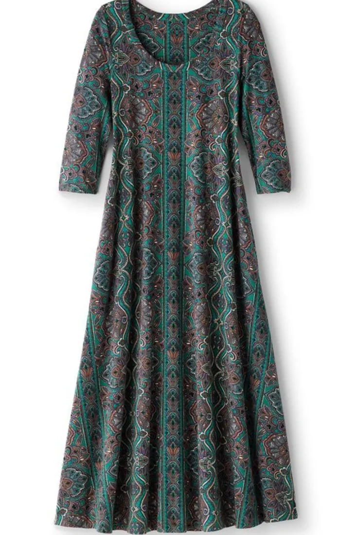 santiago__sleeve_dress_8.webp Outlet Soft Surroundings Santiago 3/4 Sleeve Dress