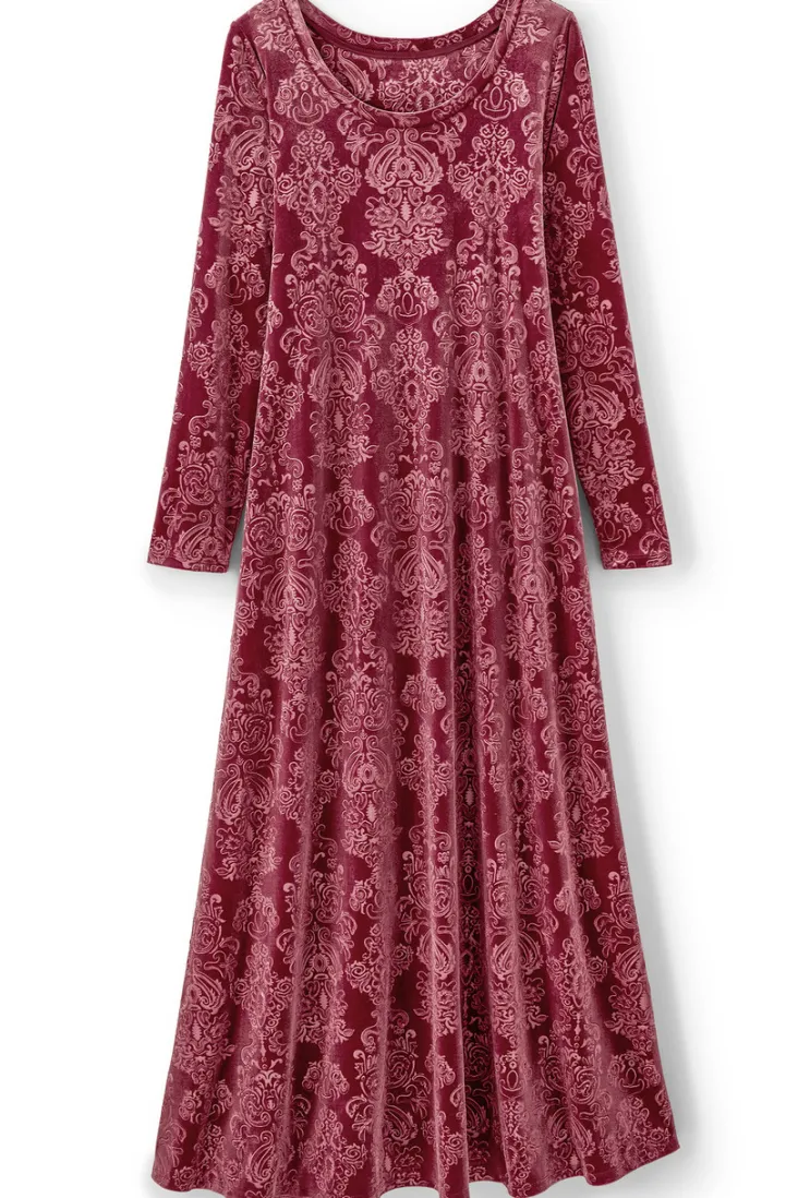 Hot Soft Surroundings Santiago Embossed Velvet Dress