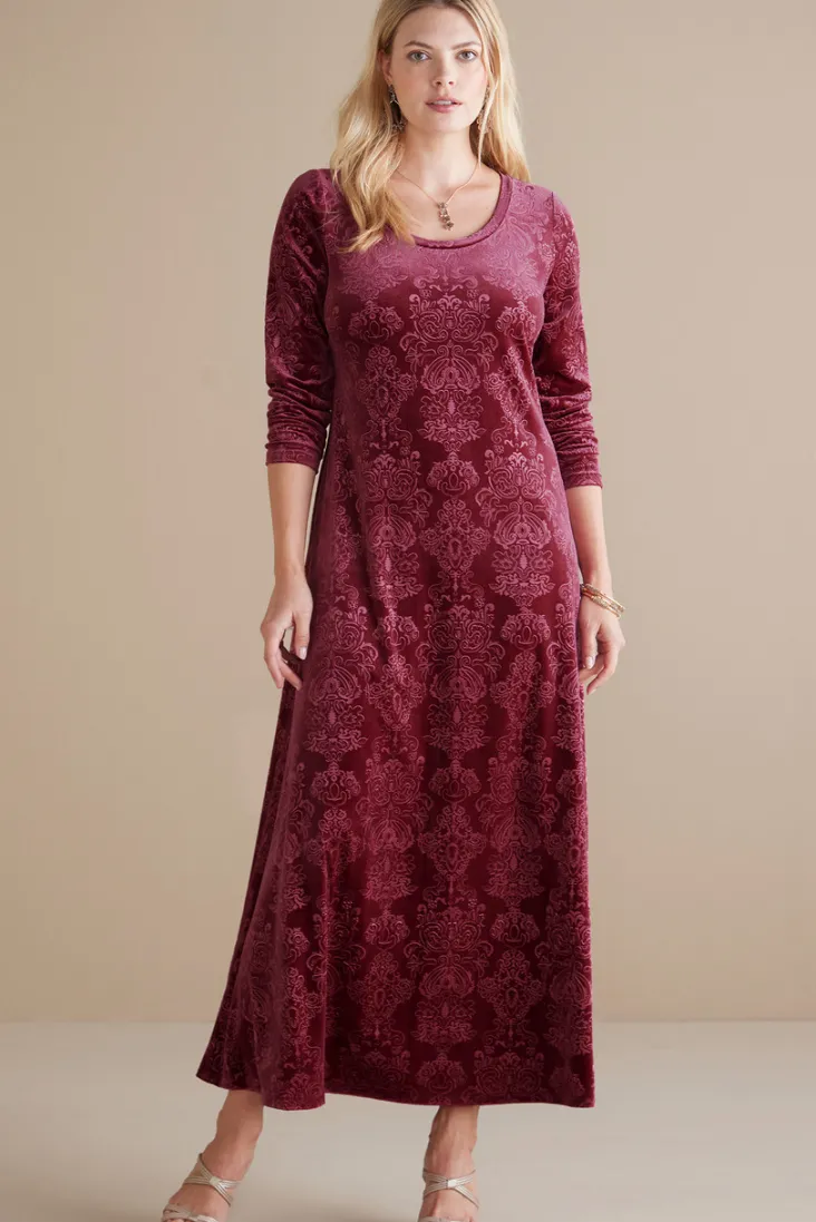 santiago_embossed_velvet_dress_2.webp Hot Soft Surroundings Santiago Embossed Velvet Dress