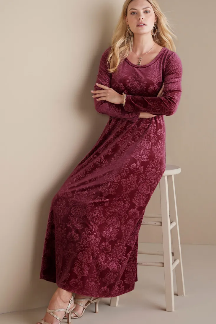 santiago_embossed_velvet_dress_6.webp Hot Soft Surroundings Santiago Embossed Velvet Dress