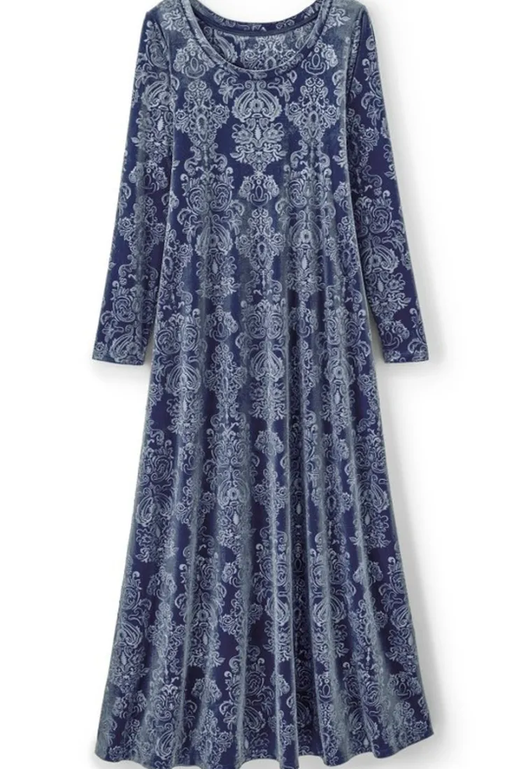 santiago_embossed_velvet_dress_8.webp Hot Soft Surroundings Santiago Embossed Velvet Dress