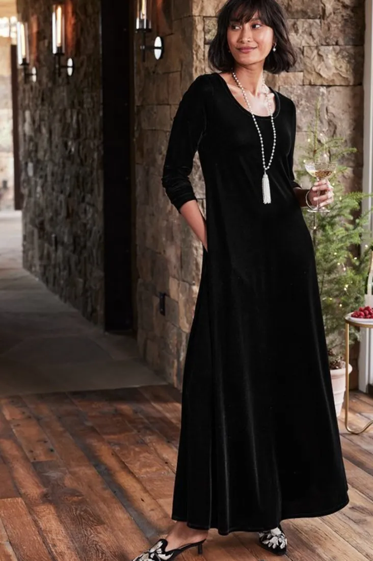 santiago_stretch_velvet_dress_28.webp Store Soft Surroundings Santiago Stretch Velvet Dress