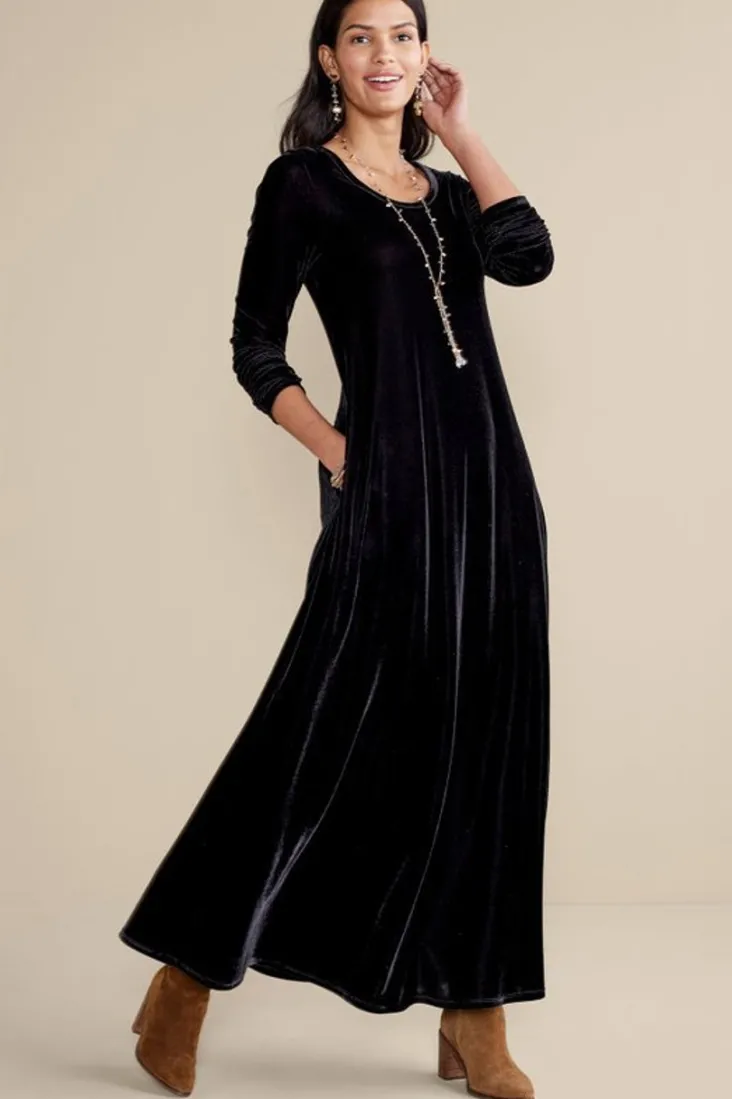 santiago_stretch_velvet_dress_35.webp Store Soft Surroundings Santiago Stretch Velvet Dress