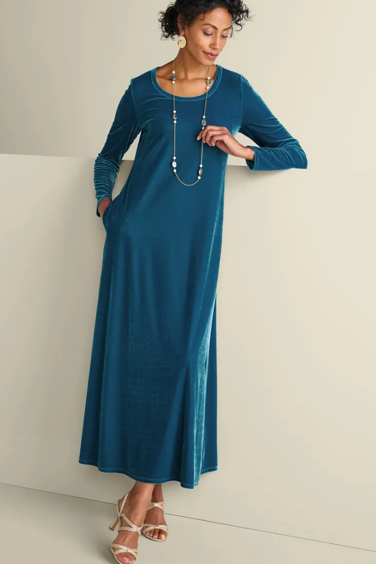 santiago_stretch_velvet_dress_41.webp Store Soft Surroundings Santiago Stretch Velvet Dress